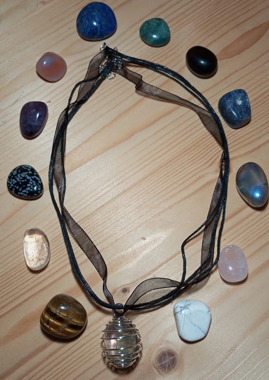 Collier porte pierre